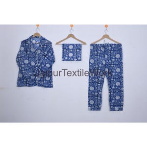 New Indian Hand Block Print Sleepwear Pajama Set,Handmade Pajama Set,Cotton Pajama Set,Loungewear,bridesmaid Pajama wonen cotton night dress