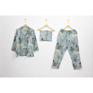 Floral Cotton Pajama Set For Women,Comfy Button Pajama Set,Cotton Nightwear Set,Summer Cotton Dress,100% Cotton Light & Soft Night Dress