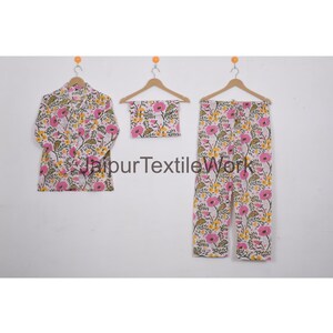 Handmade Pajama Set,Cotton Pajama Set,Loungewear,bridesmaid Pajama wonen cotton night dressNew Indian Hand Block Print Sleepwear Pajama Set