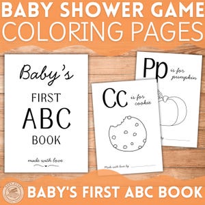Baby Shower ABC Coloring Book Digital Download, Baby Shower Game Coloring Book Baby Shower Activity, Printable Baby Alphabet Book Gift Idea