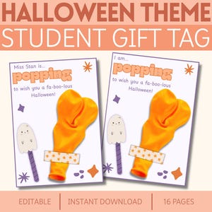 Halloween Gift Tag Editable Student Treat Tag Halloween Printable Favor Tags Halloween Classroom Treat Tag Printable Halloween Tags For Kids