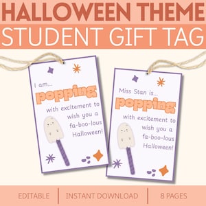 Halloween Gift Tag Editable Student Treat Tag Halloween Printable Favor Tags Halloween Classroom Treat Tag Printable Halloween Tags For Kids