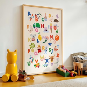 Rainbow Alphabet Poster: Playful ABC Nursery Decor (Digital Download) image 2