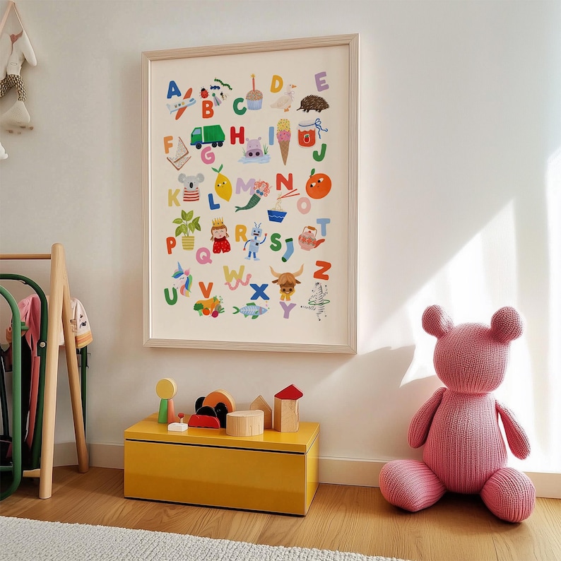 Rainbow Alphabet Poster: Playful ABC Nursery Decor (Digital Download) image 5