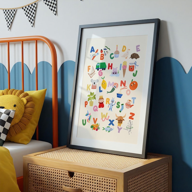 Rainbow Alphabet Poster: Playful ABC Nursery Decor (Digital Download) image 9