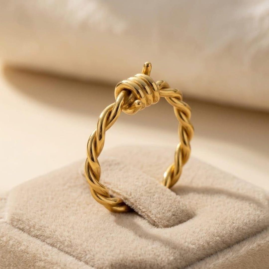 Barbed Wire Ring • Twisted Rope Knot Band • Punk Rock Jewelry for Women ...