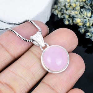 Rose Quartz Rectangle Necklace |Natural Rose Quartz Pendant|Pink Jewelry|925 Sterling Silver Necklace |Sterling Silver |Rose Gold |18k Gold