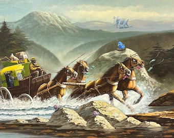 Work Horses Digital Print – Surreal Horse Wall Art – Whimsical Animal Digital Download – Fantasy Equestrian Artwork – Satirical Art