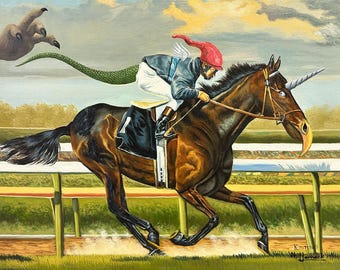 Equestrian Aberration Digital Prints - Surreal Equestrian Artwork - Whimsical Horse Digital Download