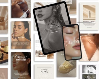 Skincare Social Media Templates | 120+ Beauty Aesthetician Canva Designs