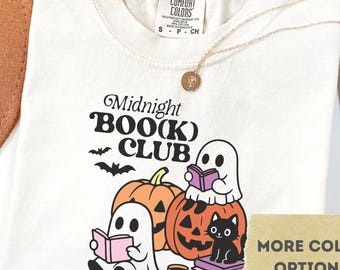 Comfort Colors Ghost Reading Shirt: Bookish Halloween Tee
