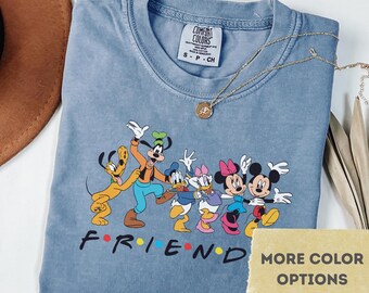 Comfort Colors Retro Mickey Mouse & Friends T-shirt: Geverfd katoen