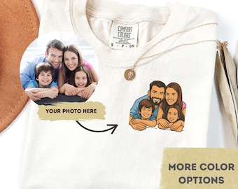 Chemise photo personnalisée Comfort Colors : t-shirt portrait de famille personnalisé