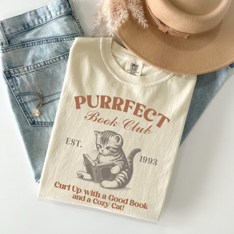 Funny Kitty Book Club Comfort Colors Shirt