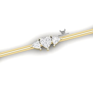 Lab Grown Diamond Industrial Barbell: 14k Gold Trillion & Heart