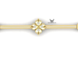 Lab Grown Diamond Industrial Barbell: 14k Gold Anti Helix Piercing