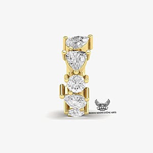 Lab Grown Diamond Nose Ring, 14K Yellow Gold, Girl Nose Ring, Nose Piercing, Nose Clicker, Women Nose Pin, Unisex Nose Ring. Ladies Clicker.