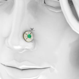 Lab Grown Diamond Nose Ring, 14K Yellow Gold, Girl Nose Ring, Nose Piercing, Nose Clicker, Women Nose Pin, Unisex Nose Ring. Ladies Clicker.