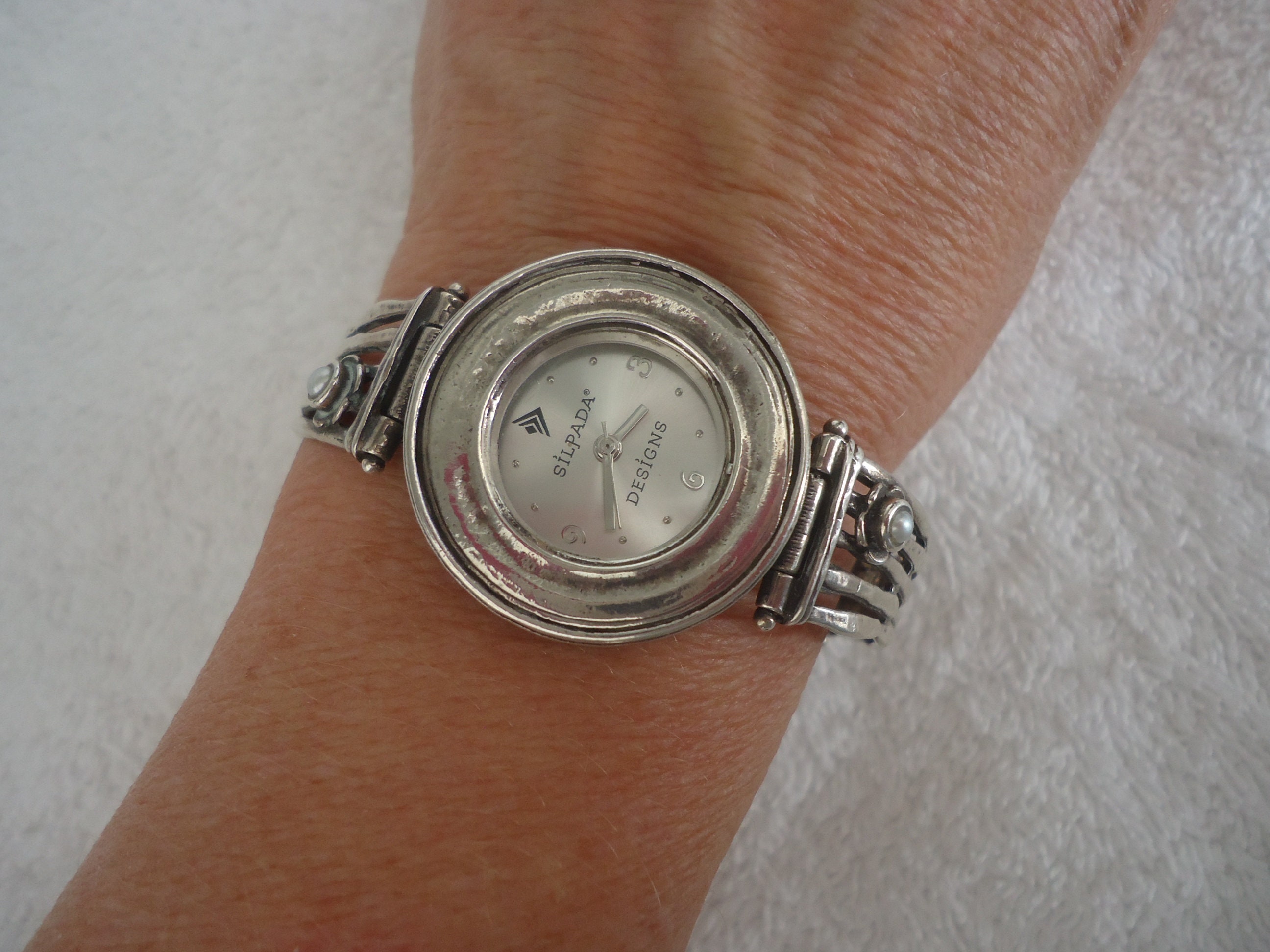 SILPADA Didae Watch, Sterling Silver and Pearl, Small Wrist