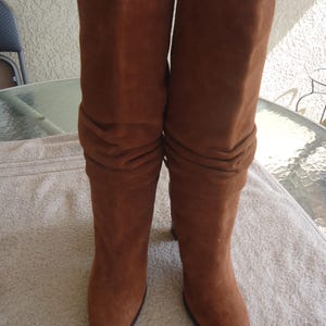 Rust color over the knee boots deals