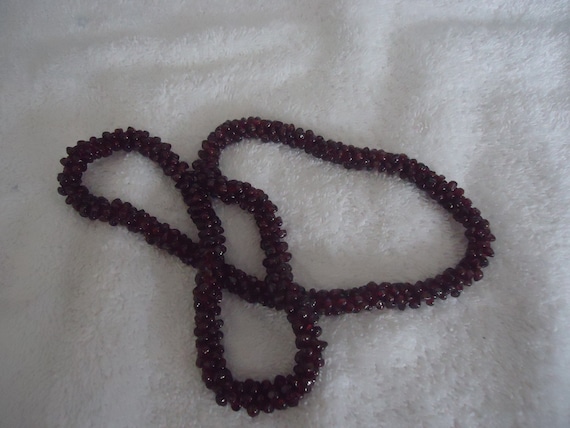 Continuous Beaded 24" Garnet Cluster Necklace - image 2
