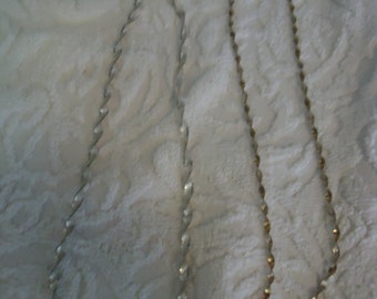 Sterling Twisted Herringbone Chains, 14Grams, Silver and Gold Over Silver, 18"