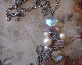 30" Gunmetal Chain with Beaded Dangle Pendant