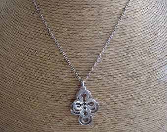 Coach Sterling Silver Pendant Necklace, Adjustable Chain