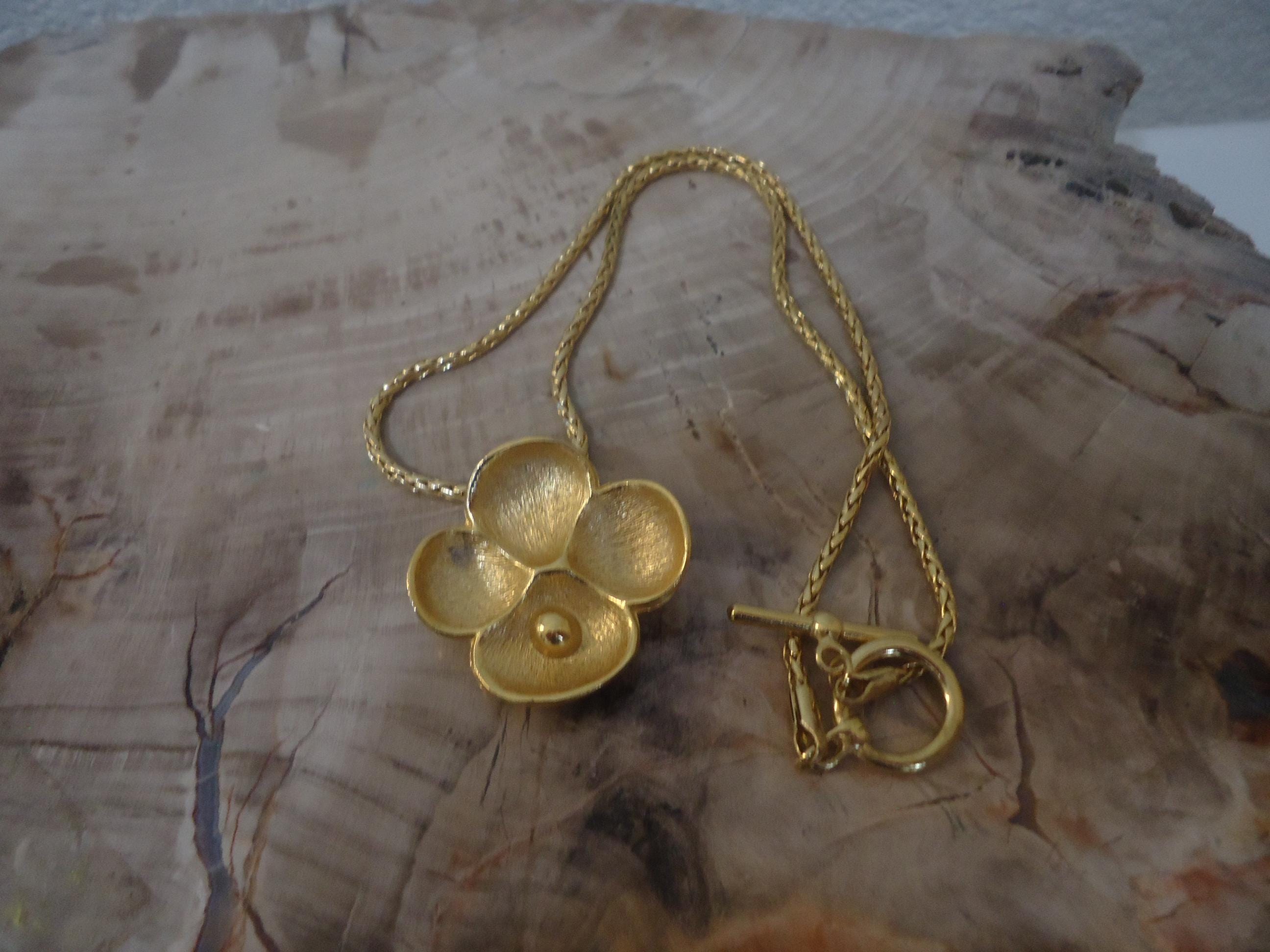 Vintage Oscar De La Renta Gold Tone Flower Perfume Diffuser
