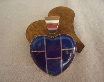 Heart Pendant, Lapis Sterling Silver, Jay King, DTR 36.9 Grams