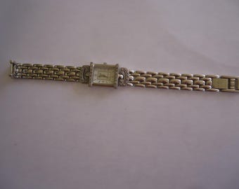 Ecclissi Sterling and CZ Ladies Wristwatch, Running w/ New Battery, 59 Grams