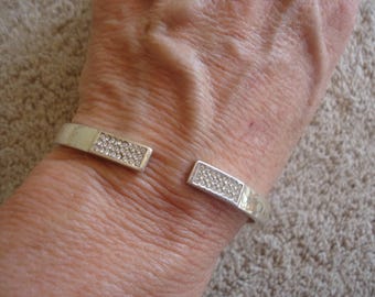 Brighton Zenith Silver Tone CZ Jointed Cuff Bracelet