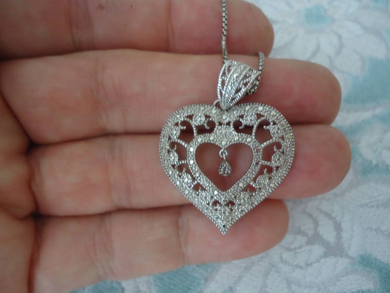 6 Grams 20/% OFF Sterling Silver Textured Heart Pendant on 18 Professionally Oxidized Sterling Silver Box Chain Love Theme
