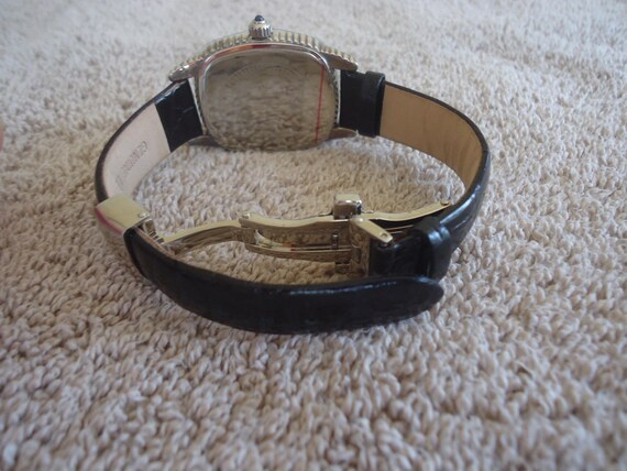 Judith Ripka Watch - Sterling Silver Case Black Leather Band Judith Ripka Mother-Of-Pearl Silver-Tone Black Saffiano  main image 3