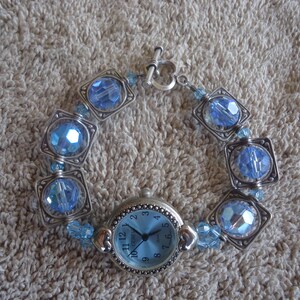 Artisan Sterling and Crystal Ladies Wristwatch, Running w/ New Battery, 7&quot; Long