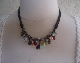 Collier Long SILPADA 60" - Perles Hématite, Turquoise, Perle, Obsidienne - Style Boho
