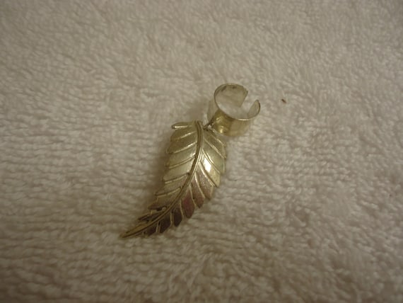 Sterling Silver Southwestern Feather or Leaf Ear … - image 1