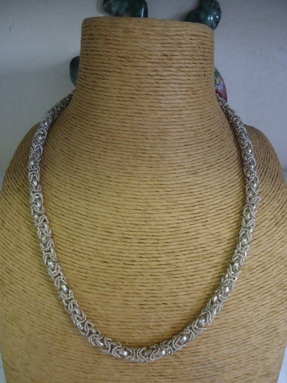 Heavy Unisex  Byzantine 24" Sterling Silver Chain… - image 2