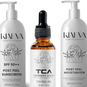 TCA Peel Kit 35% (1floz/30ml) with Post Peel Moisturizer(200ml) and Post Peel Sunscreen(200ml) Premium Quality | FREE SHIPPING worldwide