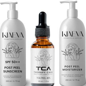 TCA Peel Kit 40% (1floz/30ml) with Post Peel Moisturizer(200ml) and Post Peel Sunscreen(200ml) Premium Quality | FREE SHIPPING worldwide