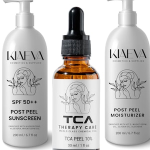 TCA Peel Kit 10% (1floz/30ml) with Post Peel Moisturizer(200ml) and Post Peel Sunscreen(200ml) Premium Quality | FREE SHIPPING worldwide
