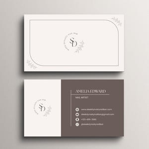 Bearbeitbare Canva Visitenkarte Vorlage, moderne doppelseitige Visitenkarte, DIY einfache Visitenkarte, anpassbare Visitenkarte