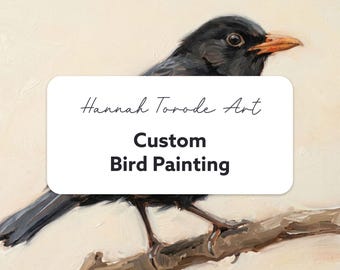Original custom bird oil painting, hand-painted wildlife art, calm nature wall décor, birds commissioned artwork