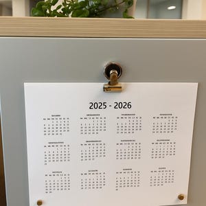 2025 - 2026 July to June School Year Calendar One Pager Minimalist Printable PDF Letter Size 11x8.5 Landscape