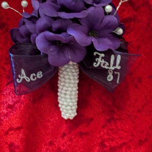 Handcrafted African Violet Corsage: Personalized Magnet