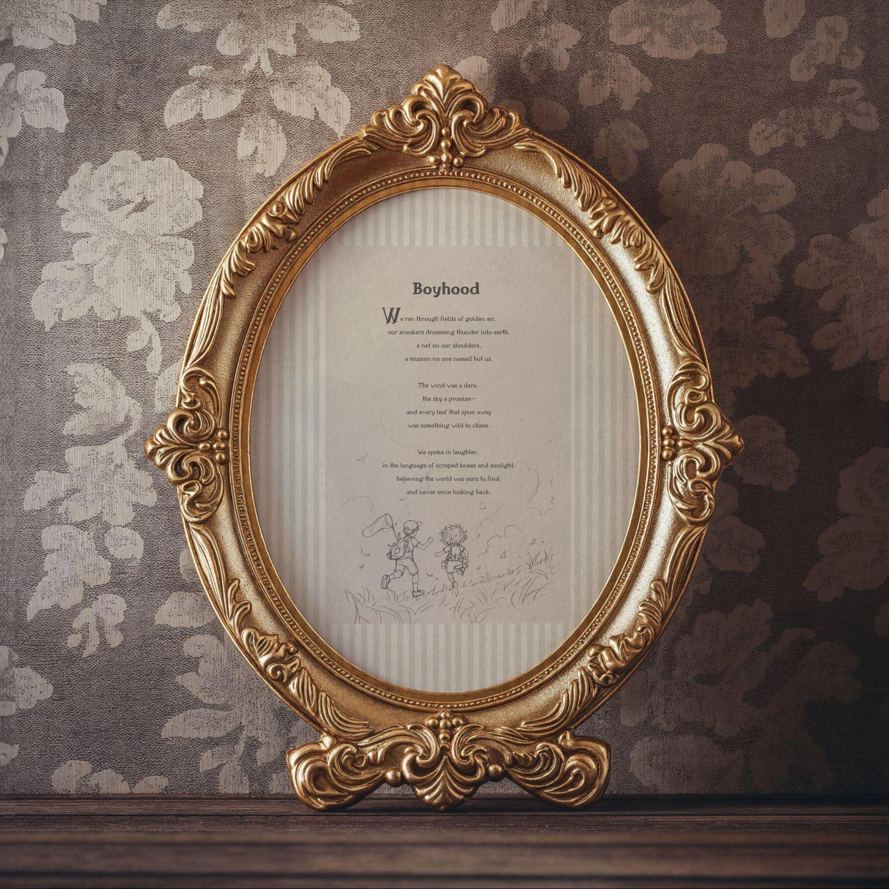 Boyhood Poem Art Print – Original Poem & Hand-drawn Illustration ...
