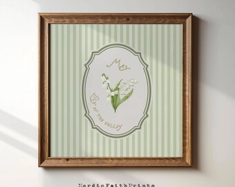 May Lily of the Valley Birth Flower Print – Vintage Botanical Art (Digital Download)