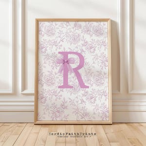 Personalized Floral Monogram Print: Lilac Nursery Decor (Digital Download