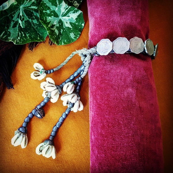 Banjara Bracelet - Vintage Tribal Banjara Armband - Banjara Armlet - Tribal Shell Coin Bracelet - Tribal Belly Dance Bracelet - Banjara Cuff