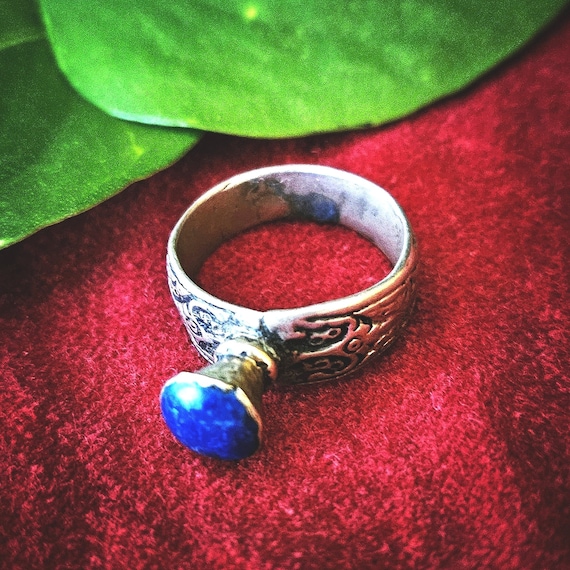 Kuchi Lapis Ring - Size 7 - Afghan Tribal Ring fo… - image 1